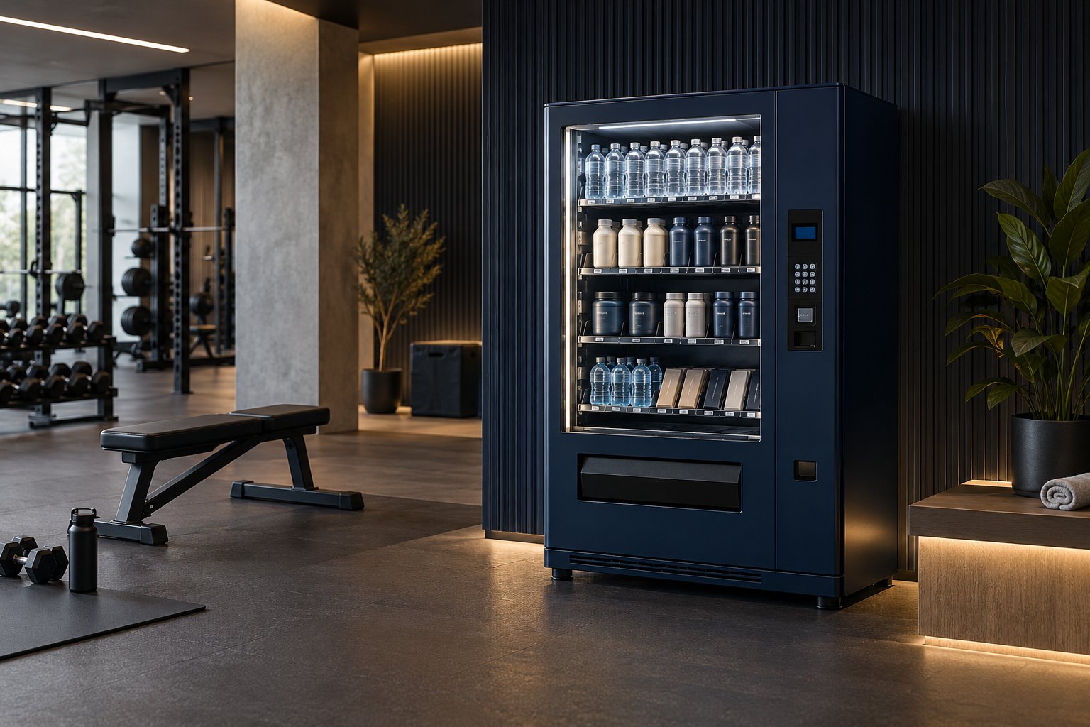 Illustrative vending setting in a fitness studio
